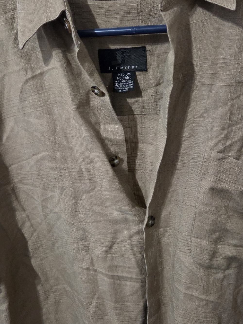 jf j.ferrar Men's Casual Button-Down Shirt in Light Brown/Tan